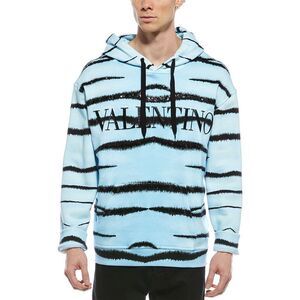 Valentino Mens  Jersey Felpa Hoodie, Blue